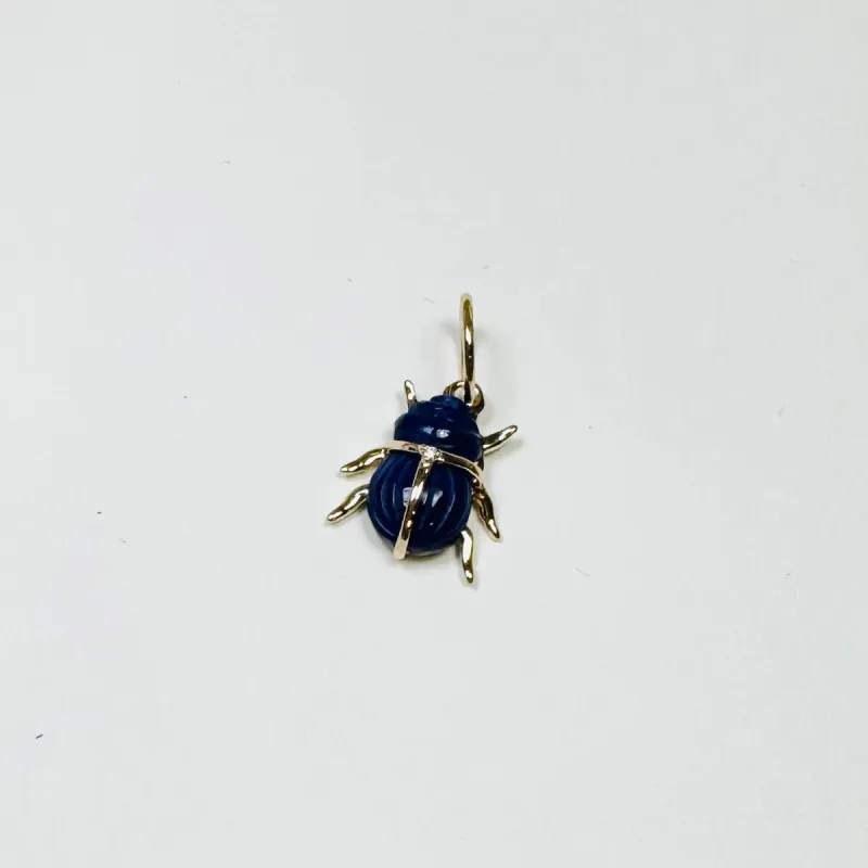 scarab beetle pendant, mini, lapis sold by Theodosia