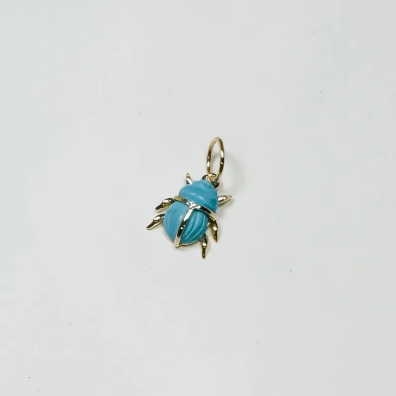 scarab beetle pendant, mini, turquoise sold by Theodosia