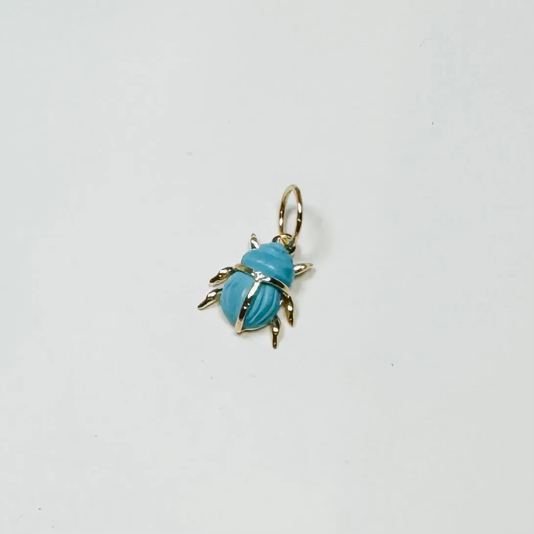 scarab beetle pendant, mini, turquoise sold by Theodosia