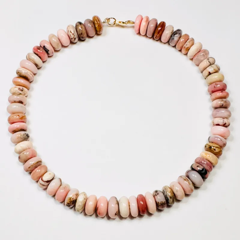 speckled pink opal candy necklace sold by Theodosia