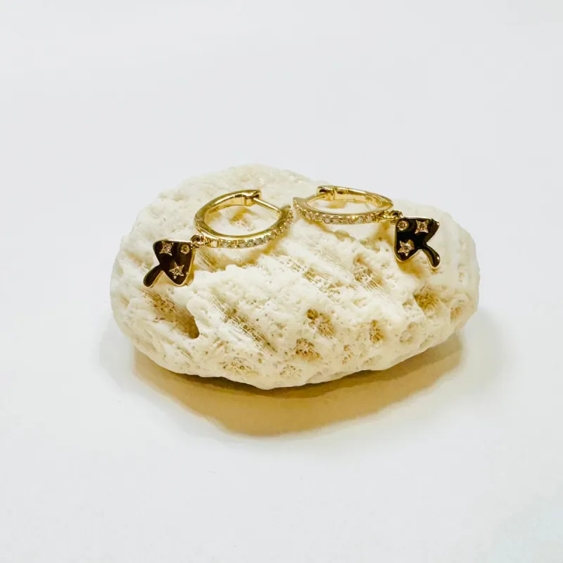 mushroom charm huggies sold by Theodosia