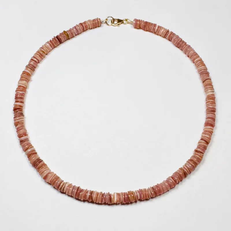 peach mother of pearl candy necklace sold by Theodosia