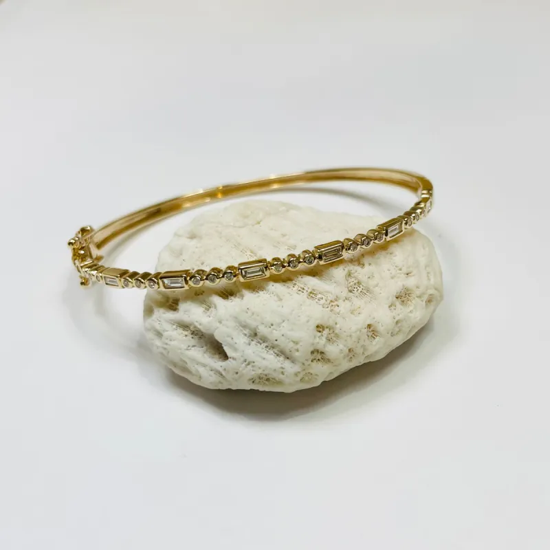 geometric diamond bangle sold by Theodosia