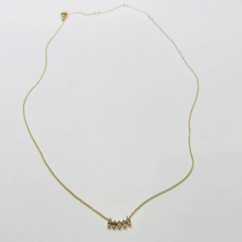 diamond baguette necklace sold by Theodosia