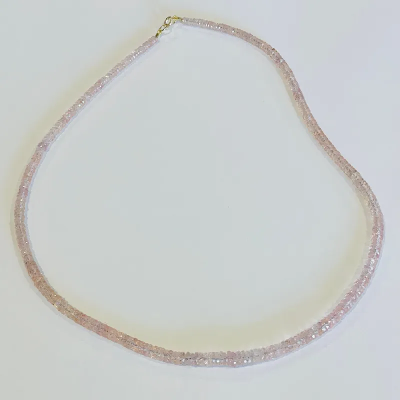 peach sapphire heishi necklace sold by Theodosia