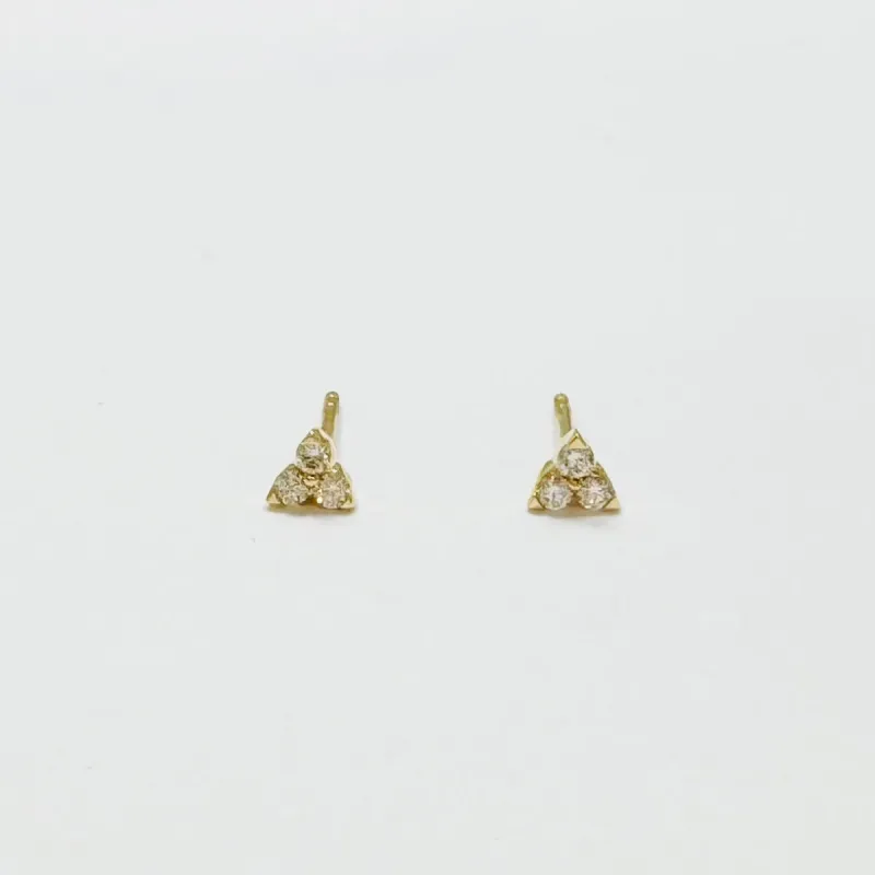 tri-diamond studs sold by Theodosia