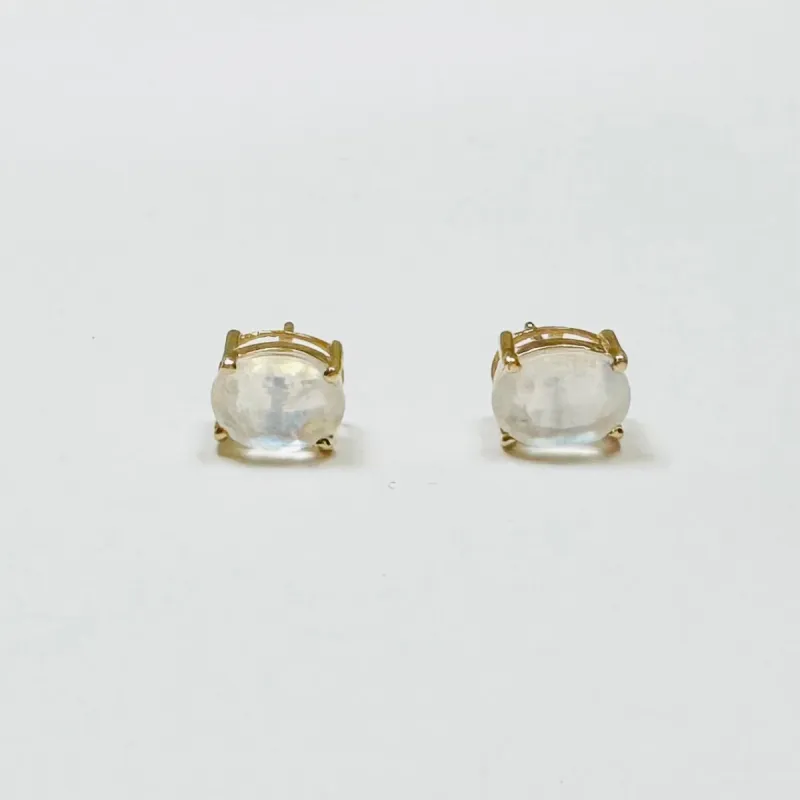 moonstone studs, 8x6mm made by Theodosia