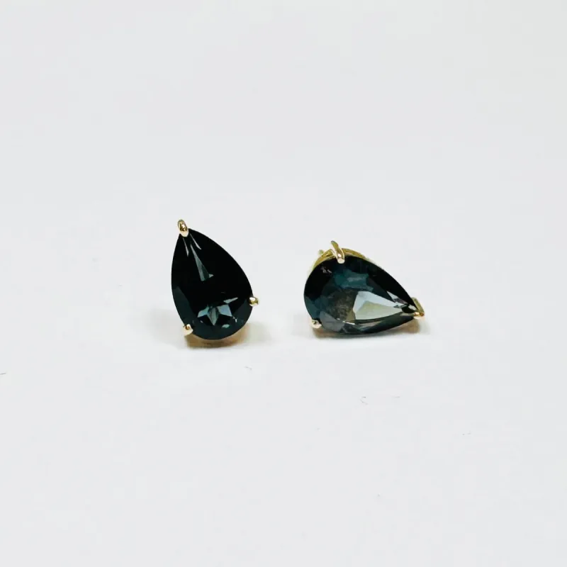 blue topaz pear cut studs sold by Theodosia
