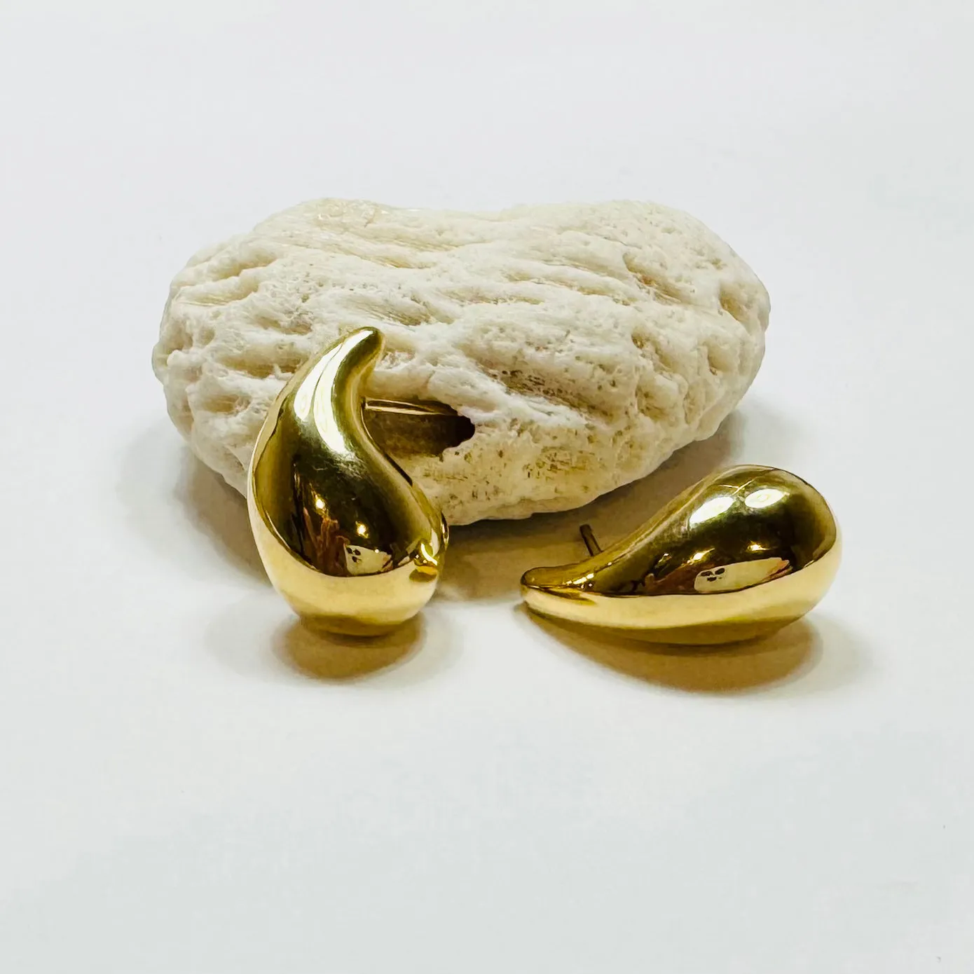 gold droplet studs, medium sold by Theodosia product image thumbnail 2