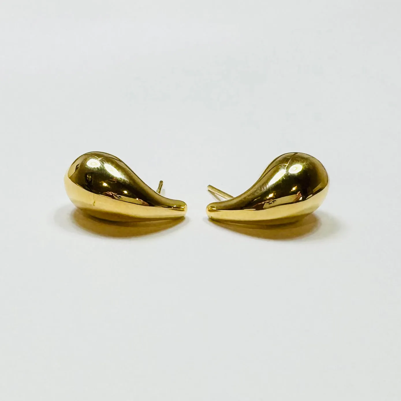 gold droplet studs, medium sold by Theodosia