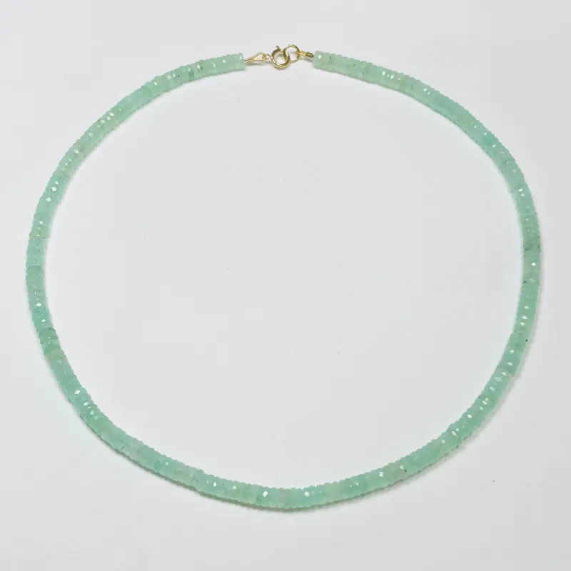 light chrysoprase heishi necklace sold by Theodosia