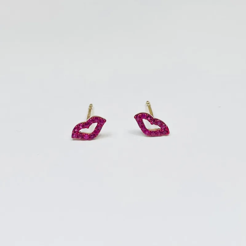 ruby lip studs made by Theodosia
