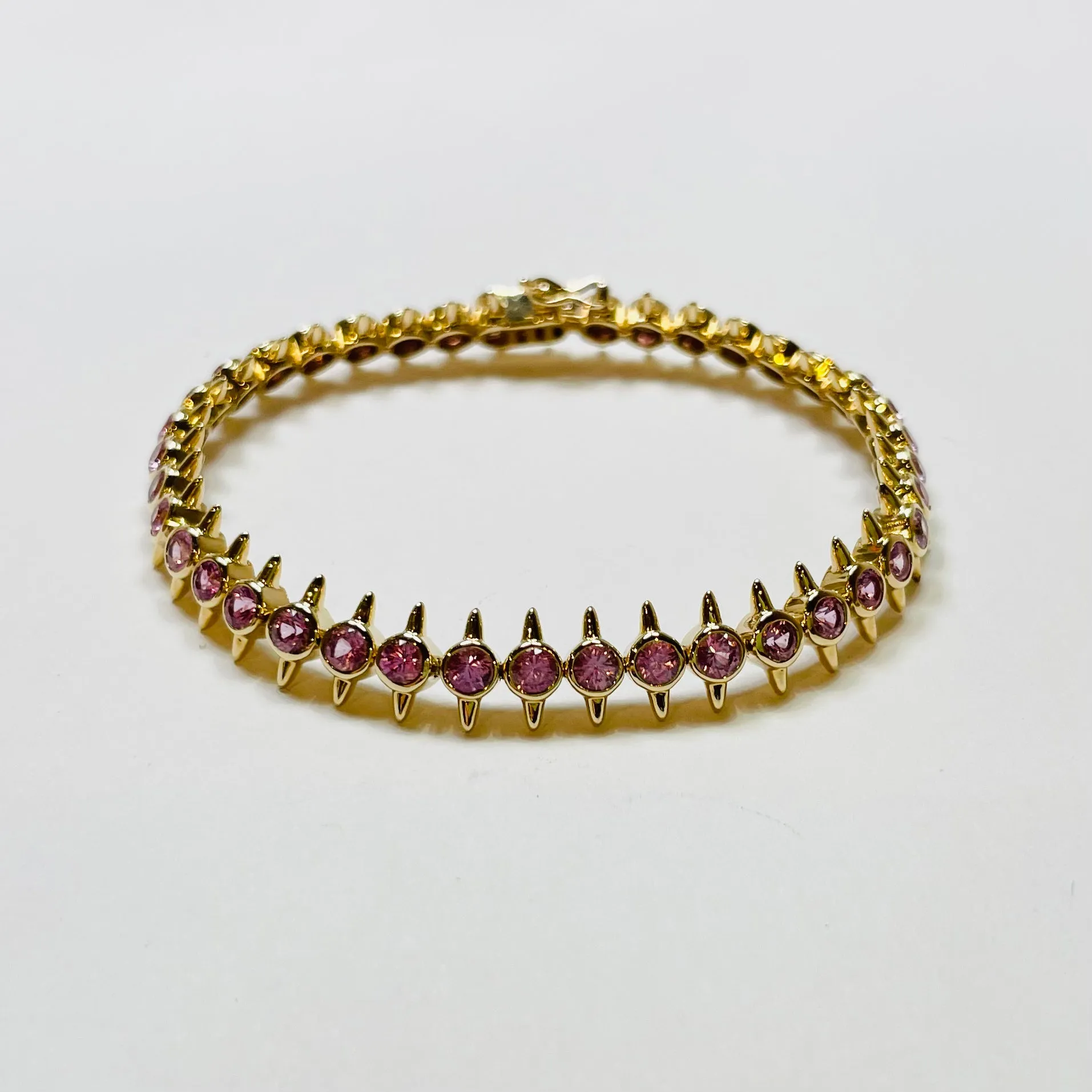 pink sapphire spike bracelet sold by Theodosia