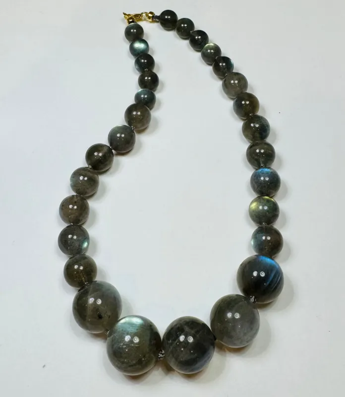 knotted gumball labradorite necklace sold by Theodosia