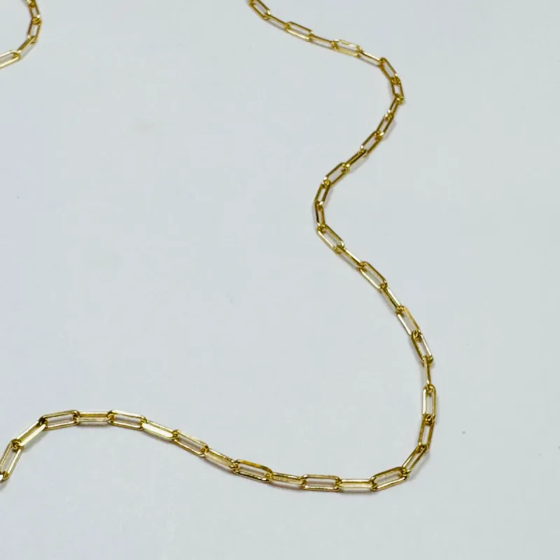 mini paperclip chain, 14k gold 4x1 16 in sold by Theodosia