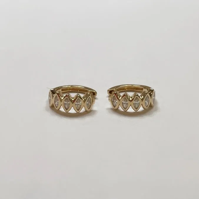 art deco marquee diamond huggies sold by Theodosia product image thumbnail 2