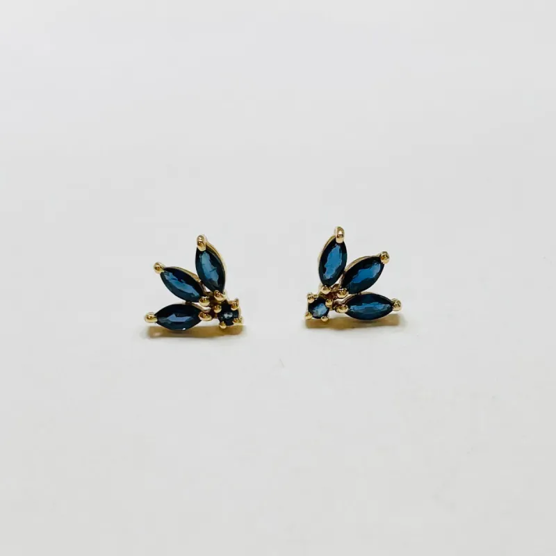 blue sapphire firefly studs, 1 cm sold by Theodosia