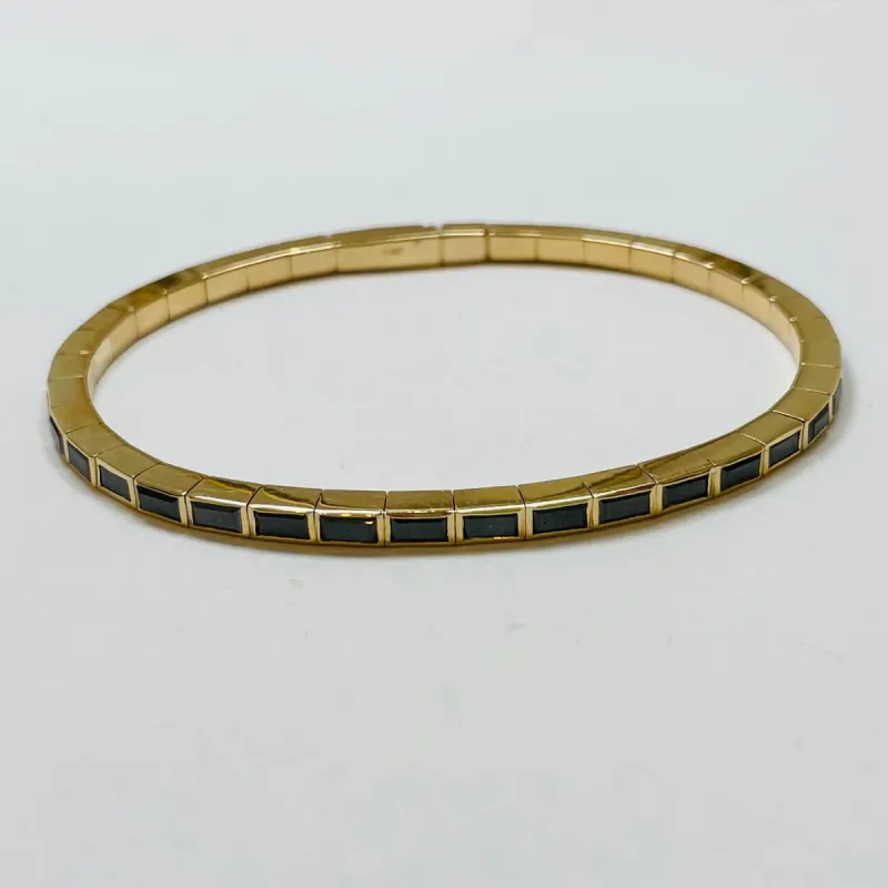 black diamond baguette bangle sold by Theodosia
