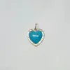 diamond baguettes turquoise heart pendant with diamond baguettes sold by Theodosia