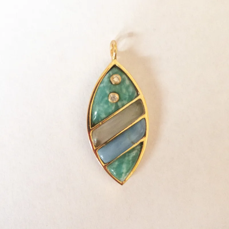 Striped surfboard sold by Theodosia