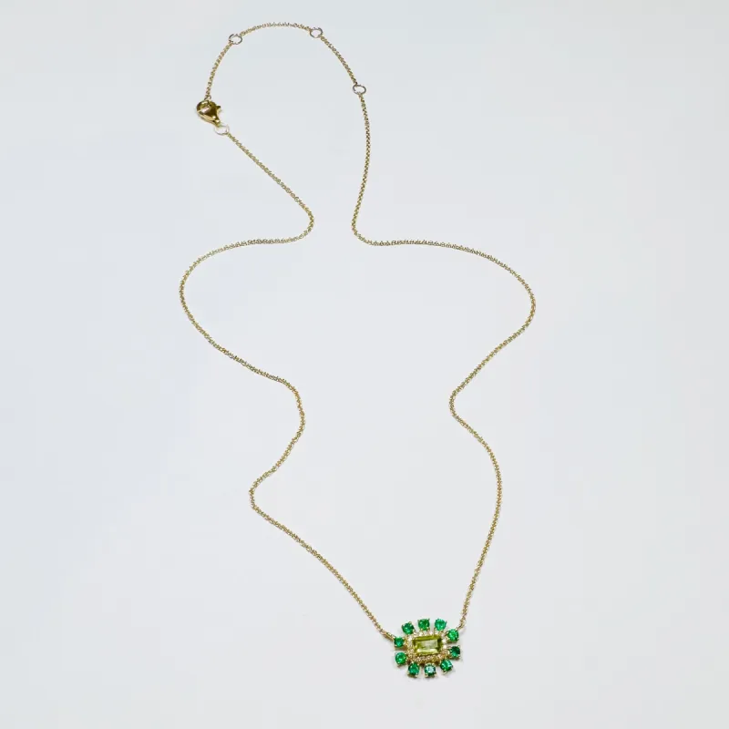 emerald and green amethyst necklace sold by Theodosia
