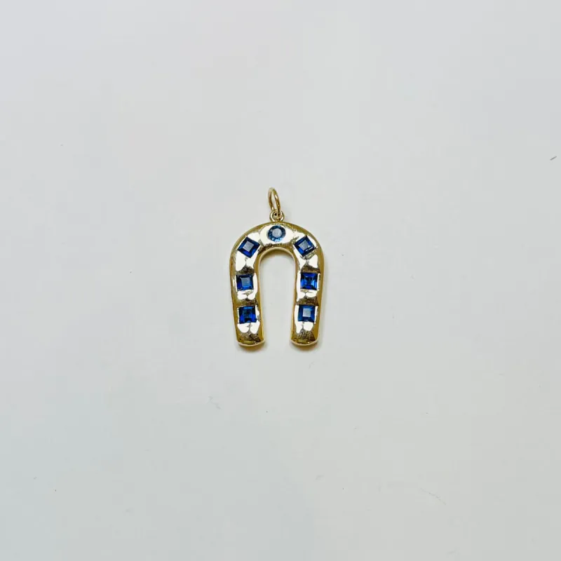 sapphire horseshoe pendant, 1 inch sold by Theodosia