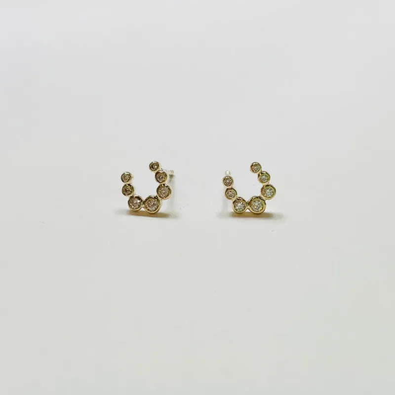 bezel horseshoe studs sold by Theodosia