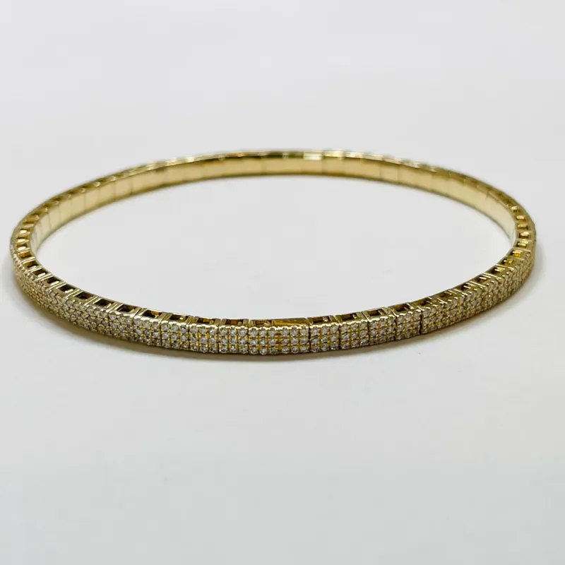 pave diamond stretch bracelet sold by Theodosia