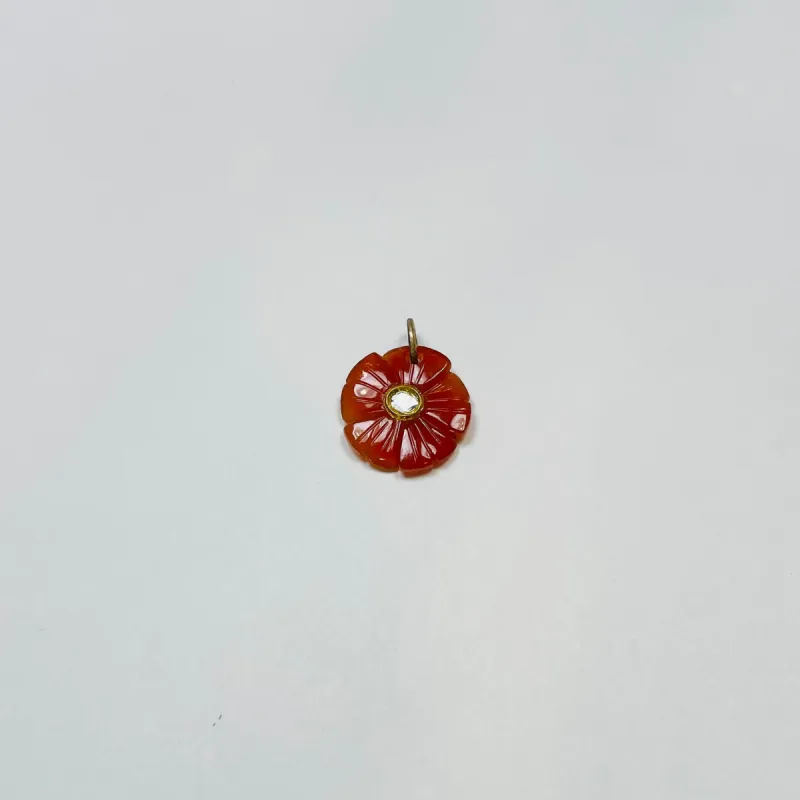 carved carnelian flower pendant, medium sold by Theodosia