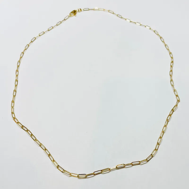 14 kt gold flat 5x2 paper clip chain sold by Theodosia