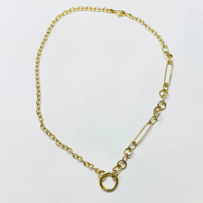 14k gold asymmetrical paperclip chain made by Theodosia