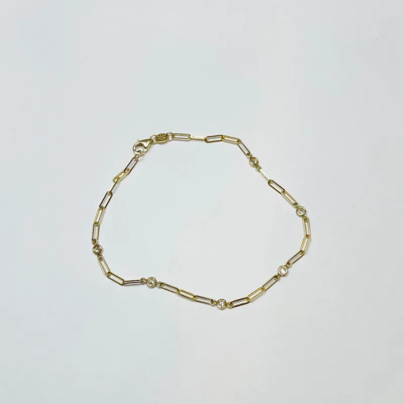 diamond by the yard paperclip bracelet sold by Theodosia