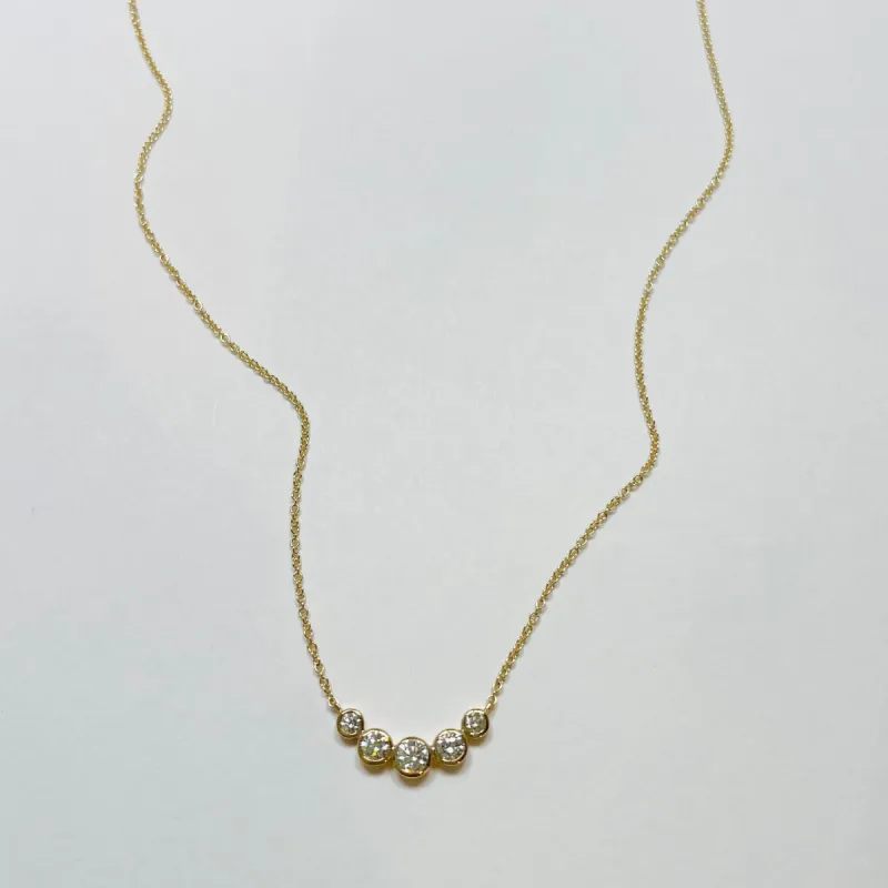 multi-bezel set diamond necklace sold by Theodosia