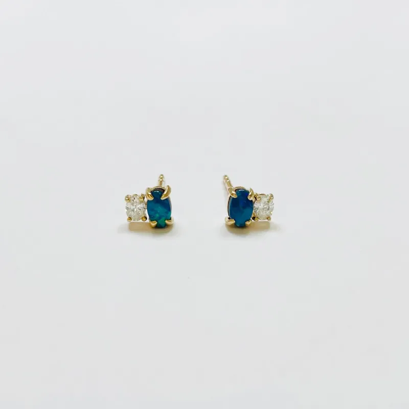 opal and diamond studs sold by Theodosia