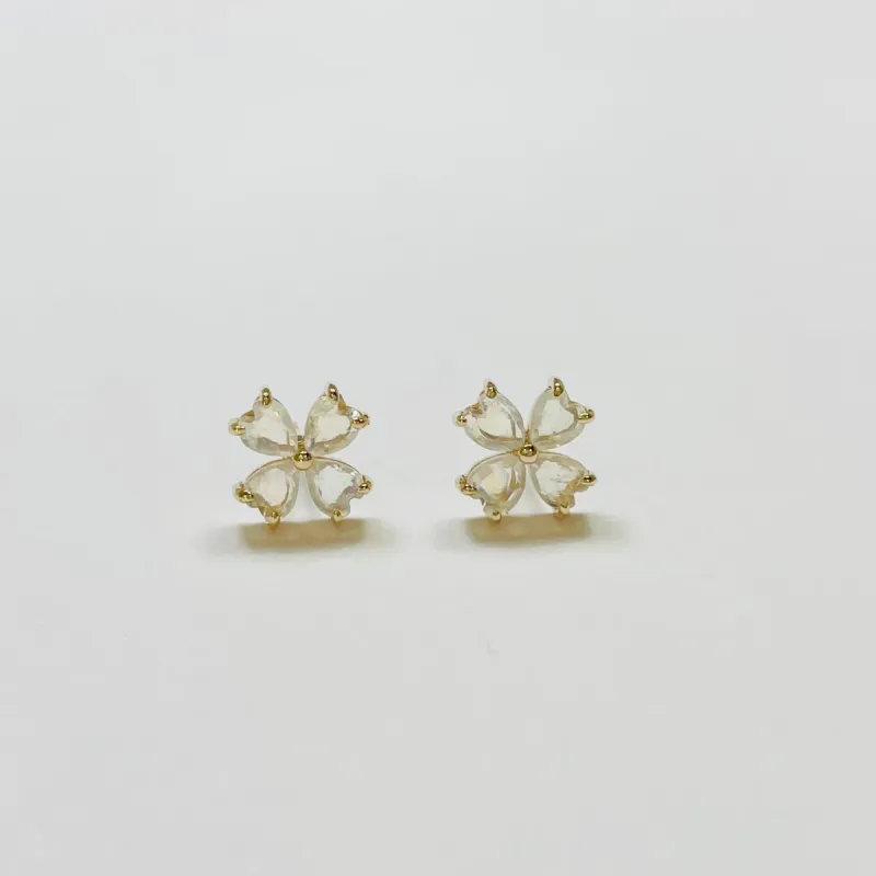 moonstone flower studs sold by Theodosia