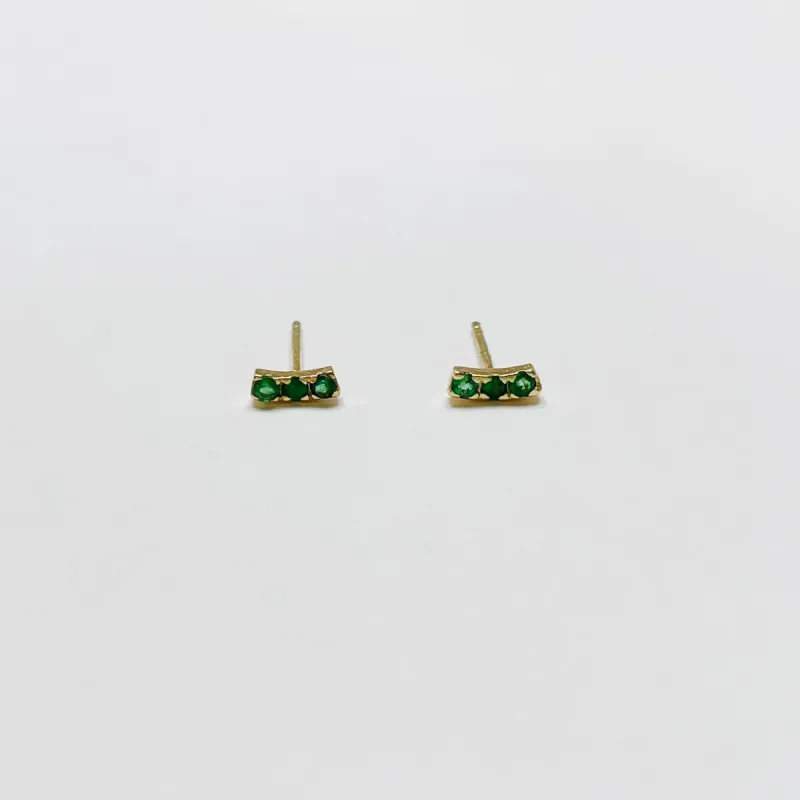 emerald arc studs sold by Theodosia