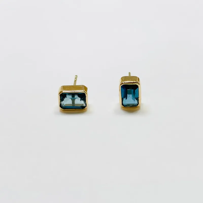 topaz bezel set studs sold by Theodosia