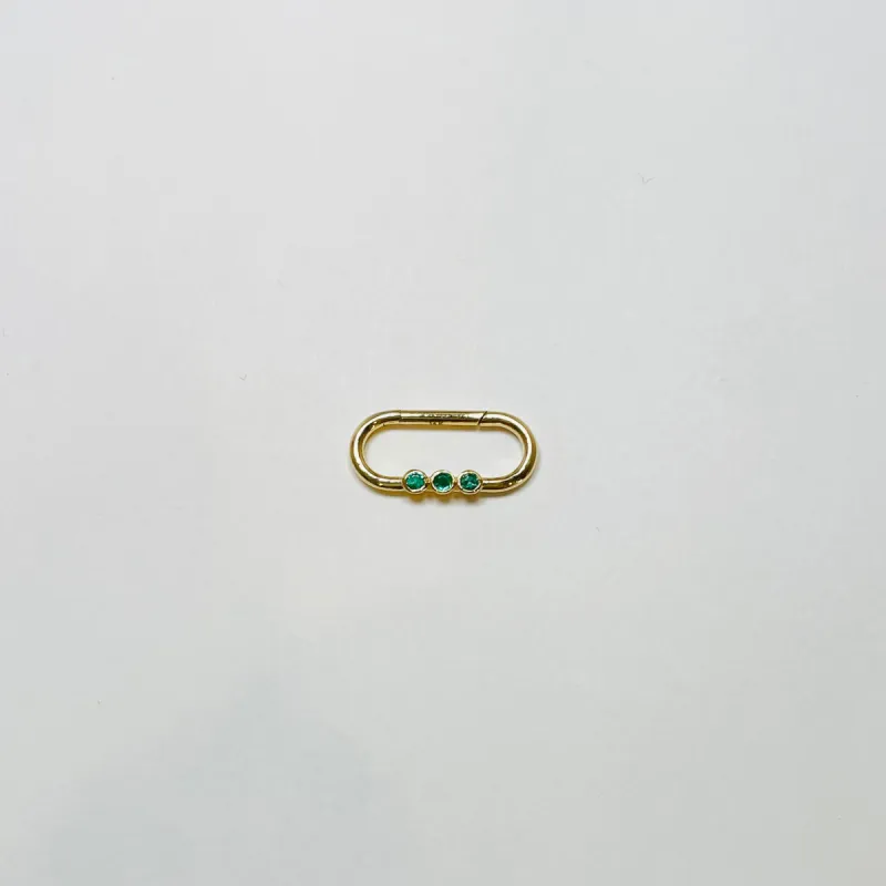 3 gemstone bezel connector sold by Theodosia
