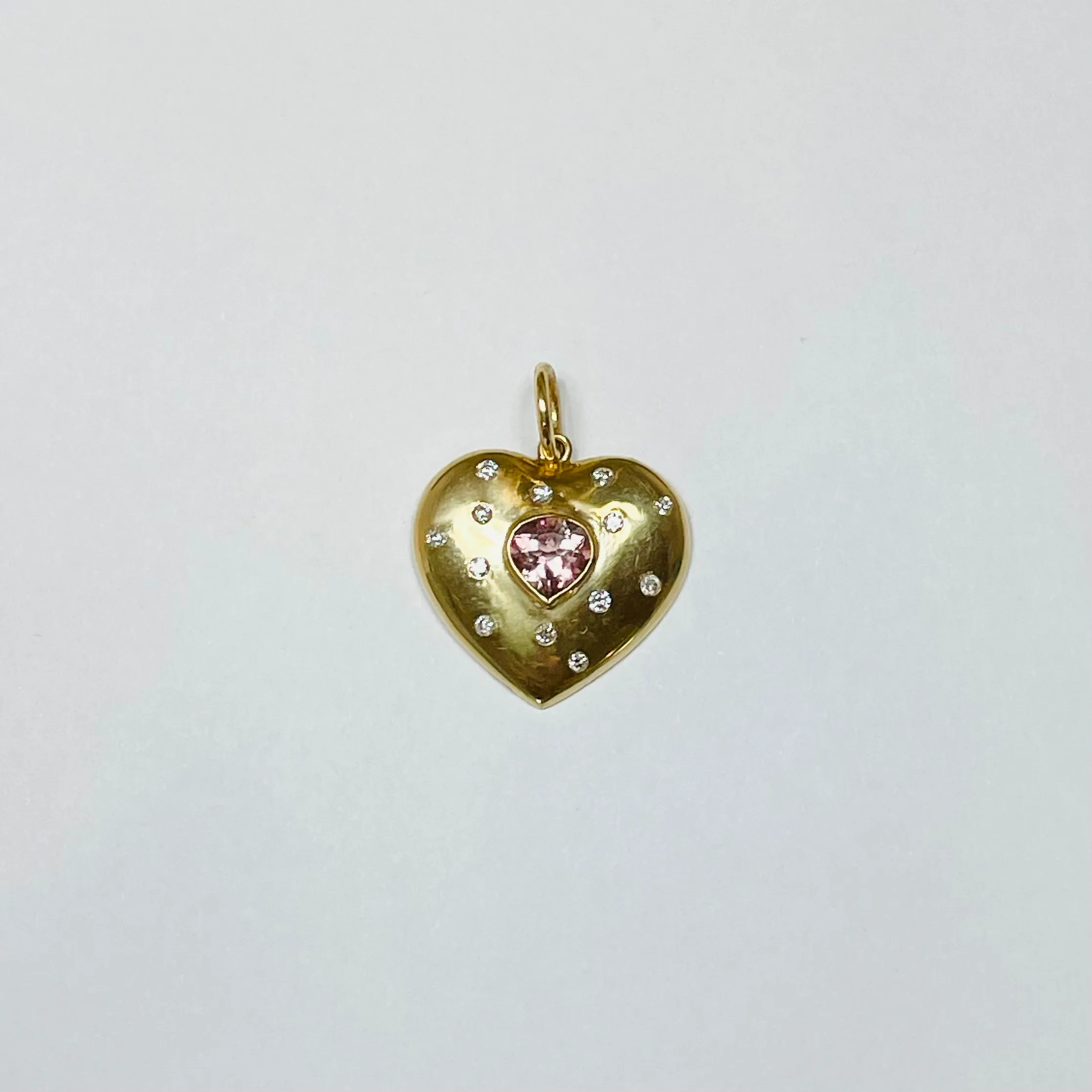 pink sapphire heart pendant sold by Theodosia