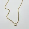 stepped bezel set diamond on ball chain necklace sold by Theodosia