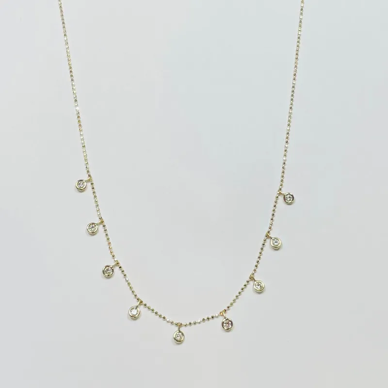 bezel set diamond fringe Necklace, 0.5 FCW sold by Theodosia