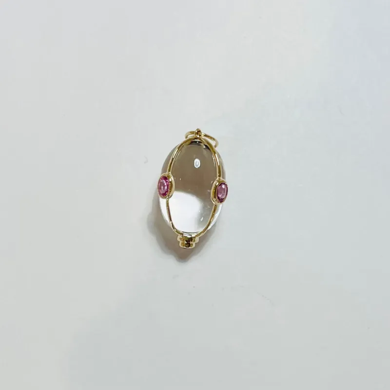 clear quartz embellished cage pendant sold by Theodosia