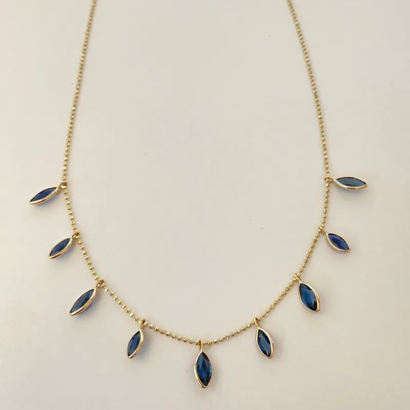Sapphire Marquise Necklace sold by Theodosia