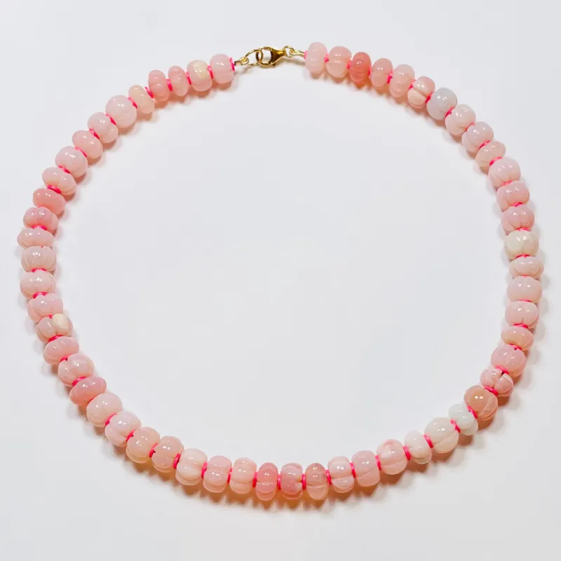 carved pink opal candy necklace sold by Theodosia
