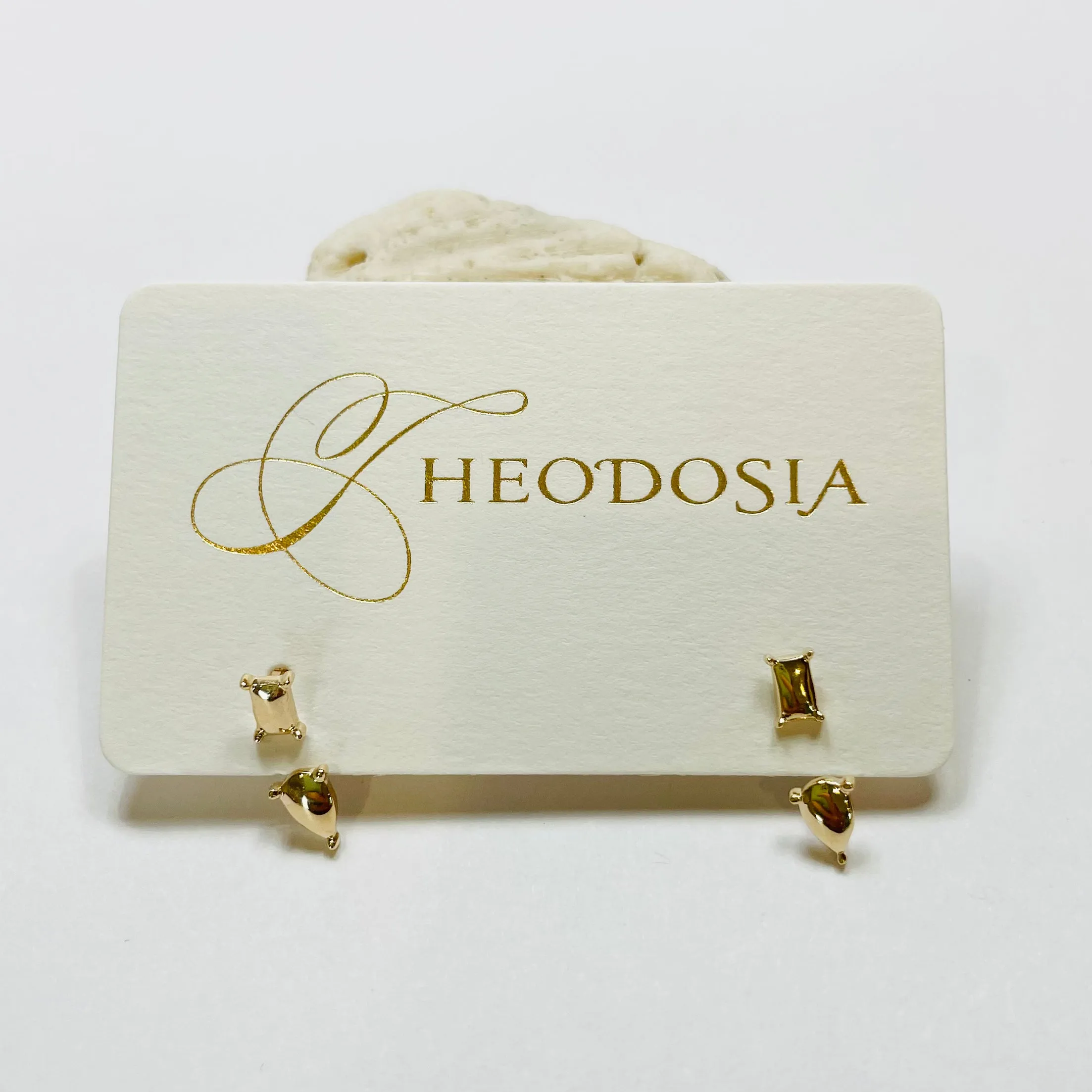 gold studs with jacket sold by Theodosia product image thumbnail 2