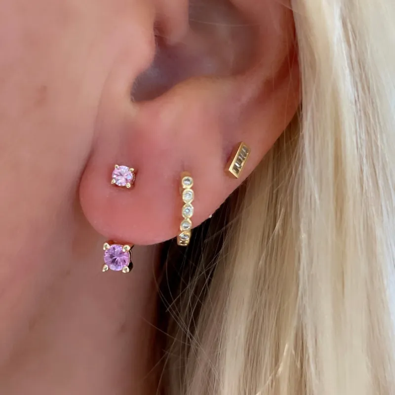 pink sapphire studs with jacket sold by Theodosia