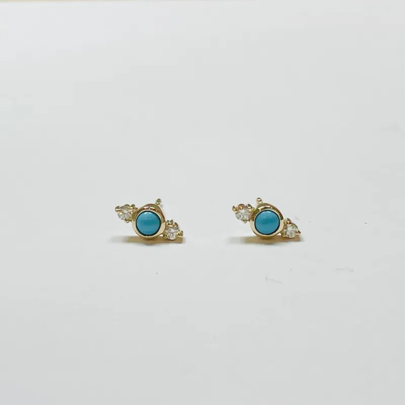 diamond wing turquoise studs sold by Theodosia