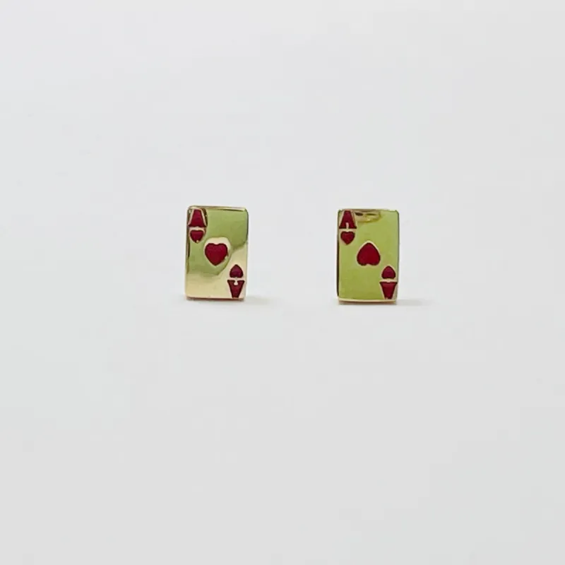 ace of hearts studs sold by Theodosia