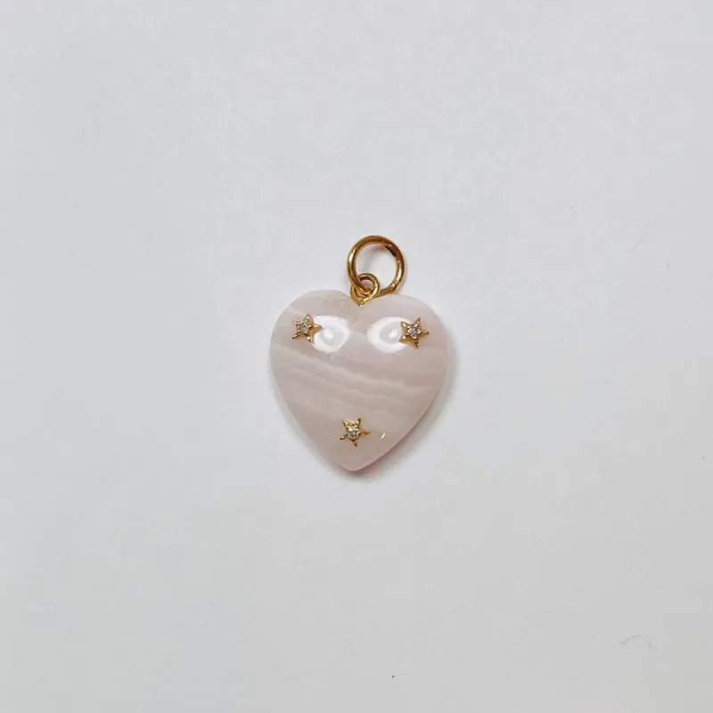 light pink opal heart and stars pendant sold by Theodosia