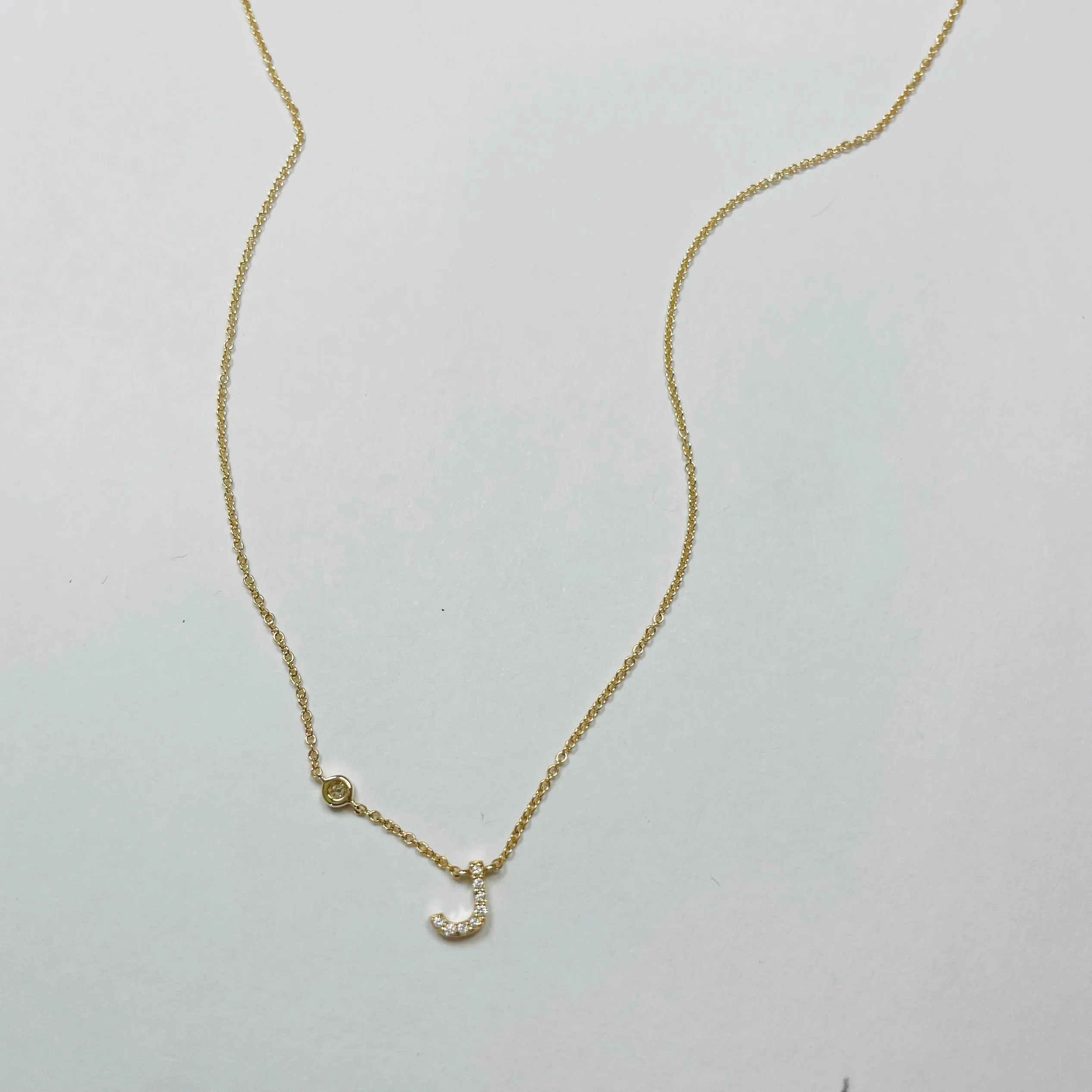 initial pavè diamond necklace sold by Theodosia product image thumbnail 2
